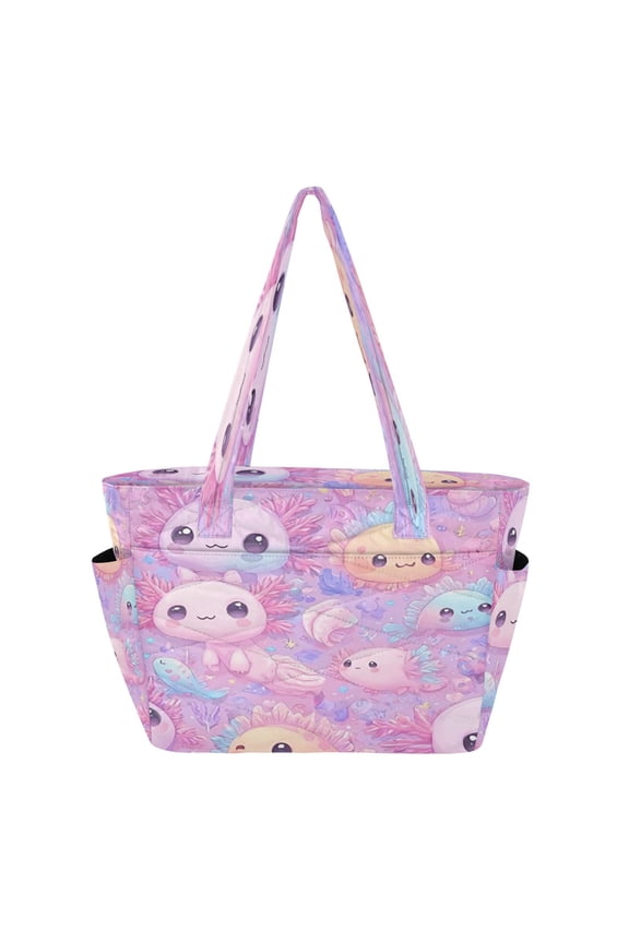 Tote Handbags Casual Shoulderbags In Colored Cute Fish Pattern