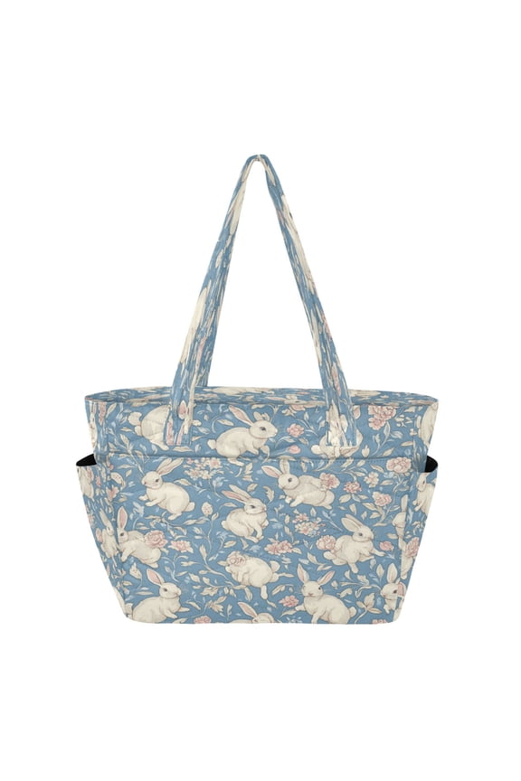 Tote Handbags Casual Shoulderbags In Floral Bunny Patterns Pattern