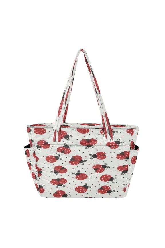 Tote Handbags Casual Shoulderbags In Ladybugs on White Pattern