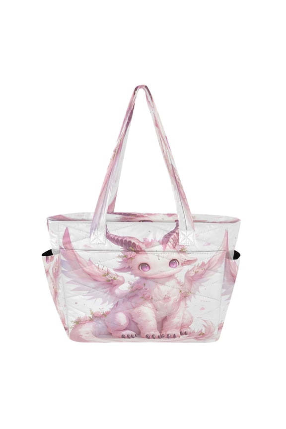 Tote Handbags Casual Shoulderbags In Pastel Winged Dragon Pattern
