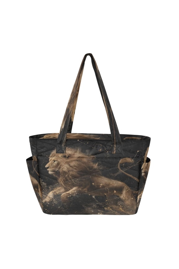 Tote Handbags Casual Shoulderbags In Shadow Lion Pattern