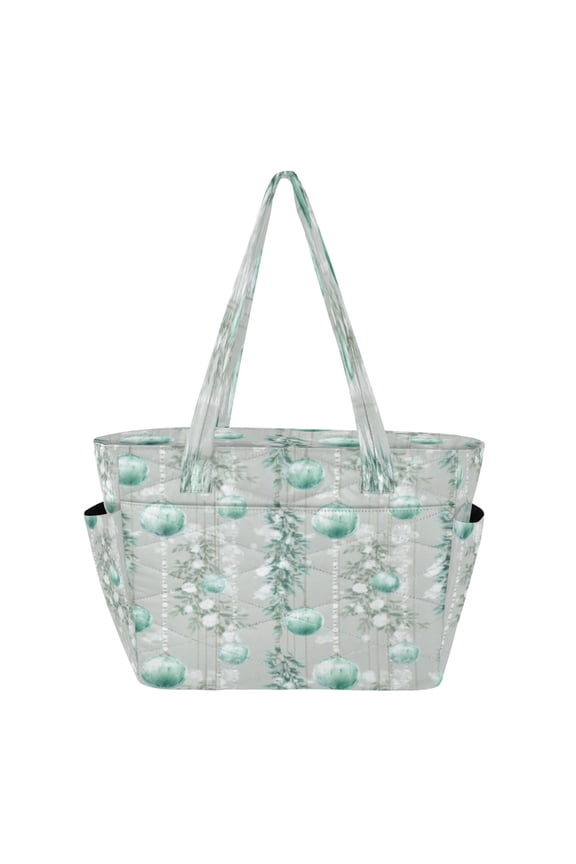 Tote Handbags Casual Shoulderbags In Teal Ornament Pattern