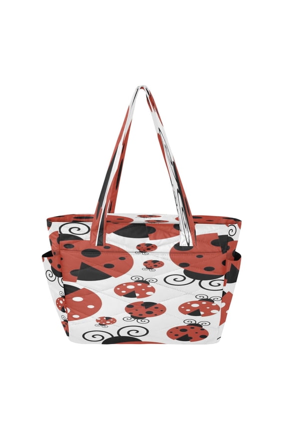 Tote Handbags Casual Shoulderbags In Whimsical Ladybugs Carnival Pattern