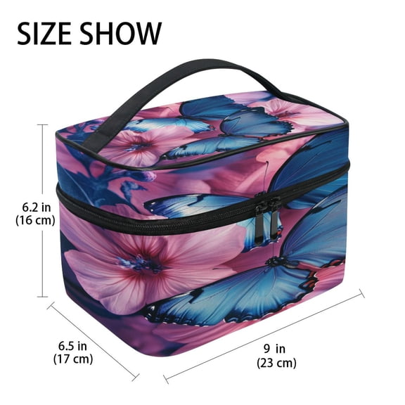 DIXRUYEE Train Case Cosmetics Organizer Fashion Azure Dance Printed Size: 9x6.2x6.5 in