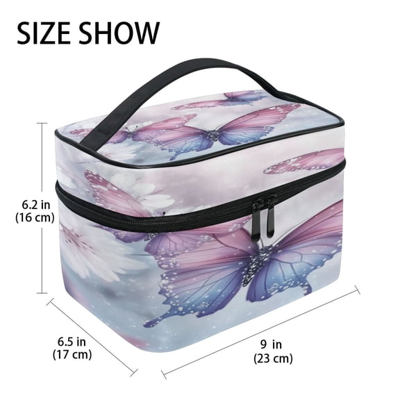 DIXRUYEE Train Case Cosmetics Organizer Fashion Butterfly Dancers Printed Size: 9x6.2x6.5 in