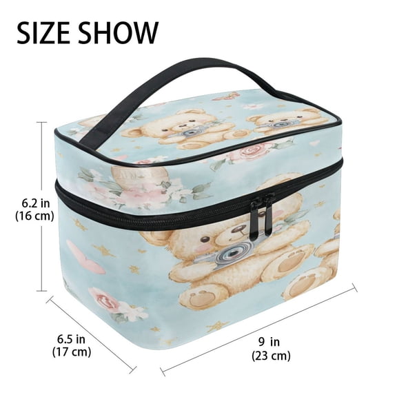 DIXRUYEE Train Case Cosmetics Organizer Fashion Camera-ready Cubs Printed Size: 9x6.2x6.5 in