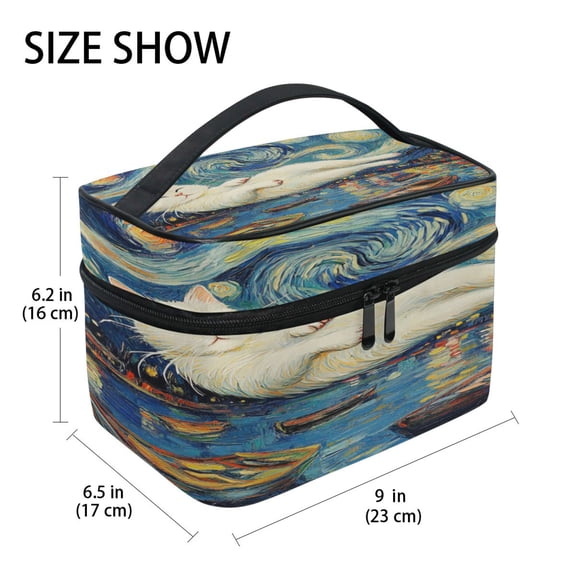 DIXRUYEE Train Case Cosmetics Organizer Fashion Cosmic Bliss Printed Size: 9x6.2x6.5 in