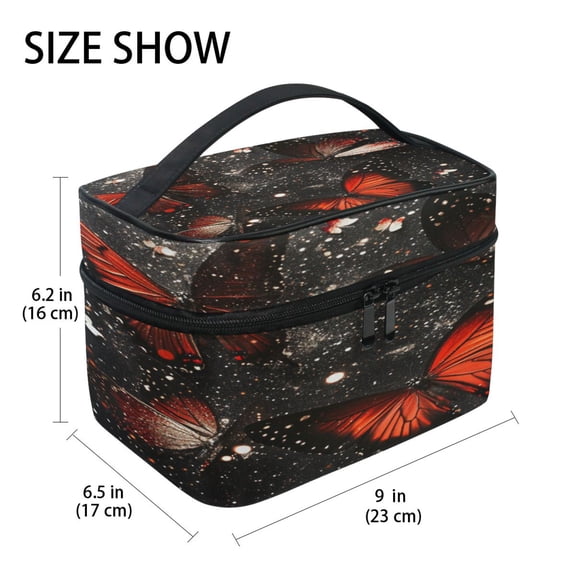 DIXRUYEE Train Case Cosmetics Organizer Fashion Cosmic Flight Printed Size: 9x6.2x6.5 in