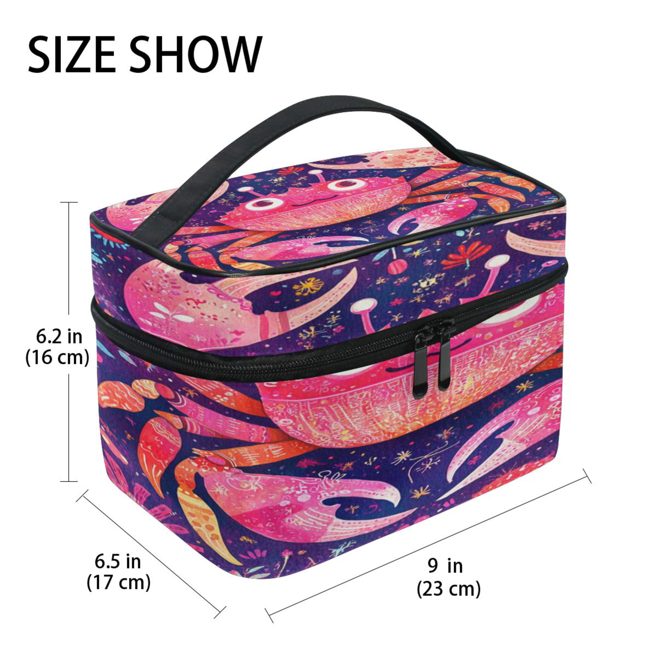 DIXRUYEE Train Case Cosmetics Organizer Fashion Crabby Delight Printed ...