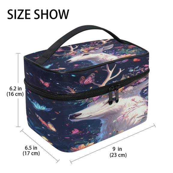 DIXRUYEE Train Case Cosmetics Organizer Fashion Fae & Flora Printed Size: 9x6.2x6.5 in