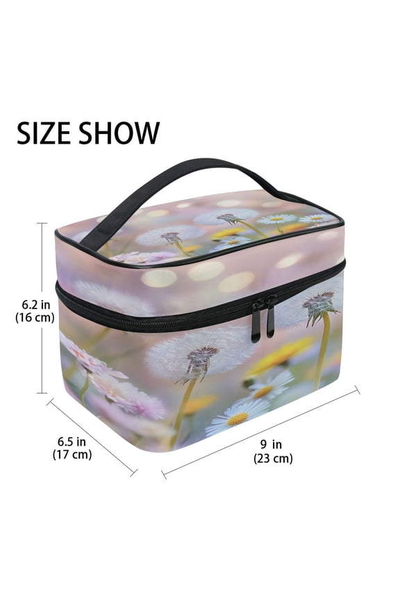 Train Case Cosmetics Organizer Fashion Floral Fantasia Printed Size: 9x6.2x6.5 in