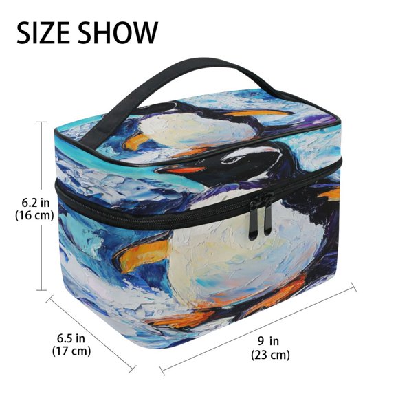 DIXRUYEE Train Case Cosmetics Organizer Fashion Frozen Splendor Printed Size: 9x6.2x6.5 in