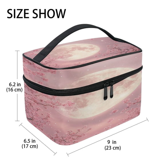 DIXRUYEE Train Case Cosmetics Organizer Fashion Moonlit Dream Printed Size: 9x6.2x6.5 in