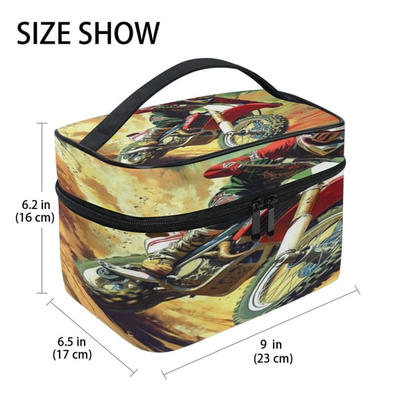 DIXRUYEE Train Case Cosmetics Organizer Fashion Redline Rush Printed Size: 9x6.2x6.5 in