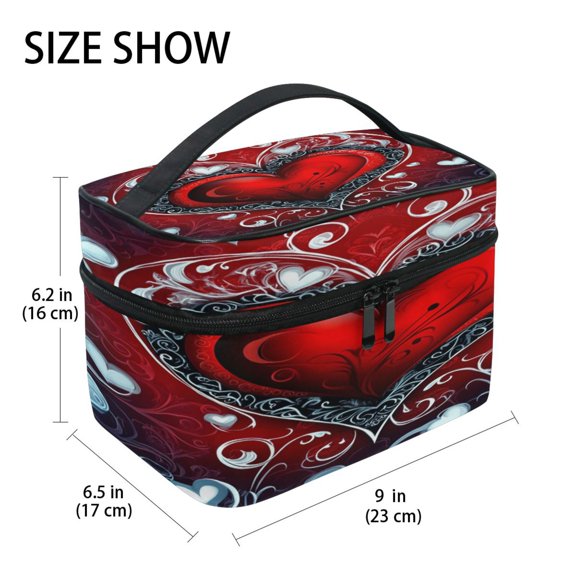 DIXRUYEE Train Case Cosmetics Organizer Fashion Romantic Flourish Printed Size: 9x6.2x6.5 in
