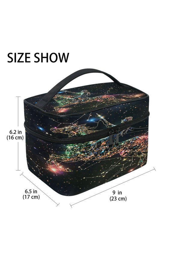 Train Case Cosmetics Organizer Fashion Stellar Centaur Printed Size: 9x6.2x6.5 in