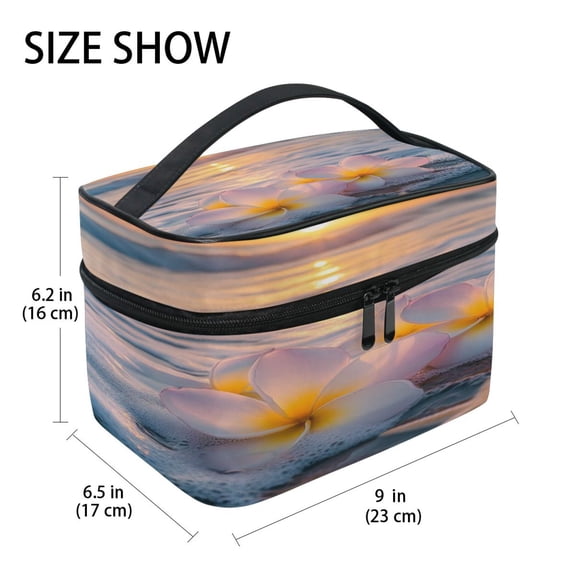 DIXRUYEE Train Case Cosmetics Organizer Fashion Tropical Bliss Printed Size: 9x6.2x6.5 in