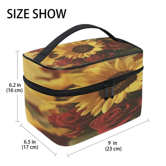 DIXRUYEE Train Case Cosmetics Organizer Fashion Twilight Reflections Printed Size: 9x6.2x6.5 in