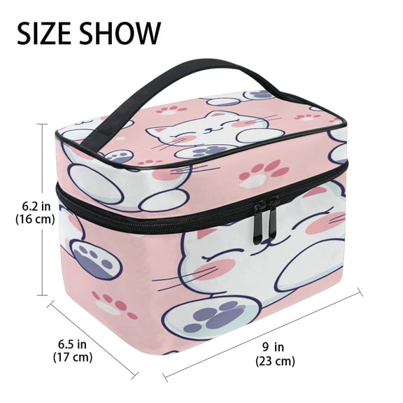DIXRUYEE Train Case Cosmetics Organizer Fashion Whisker Wonderland Printed Size: 9x6.2x6.5 in