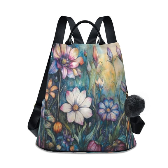 DIXRUYEE Travel Backpack Casual Bag Fashion Ainbow Blossoms Printed
