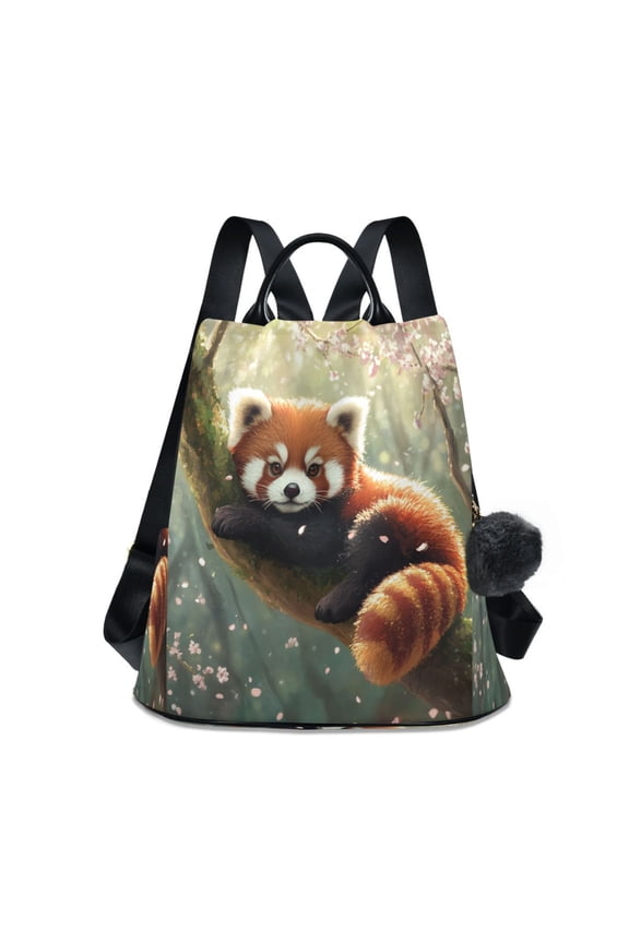 Travel Backpack Casual Bag Fashion Blossoming Red Panda Printed