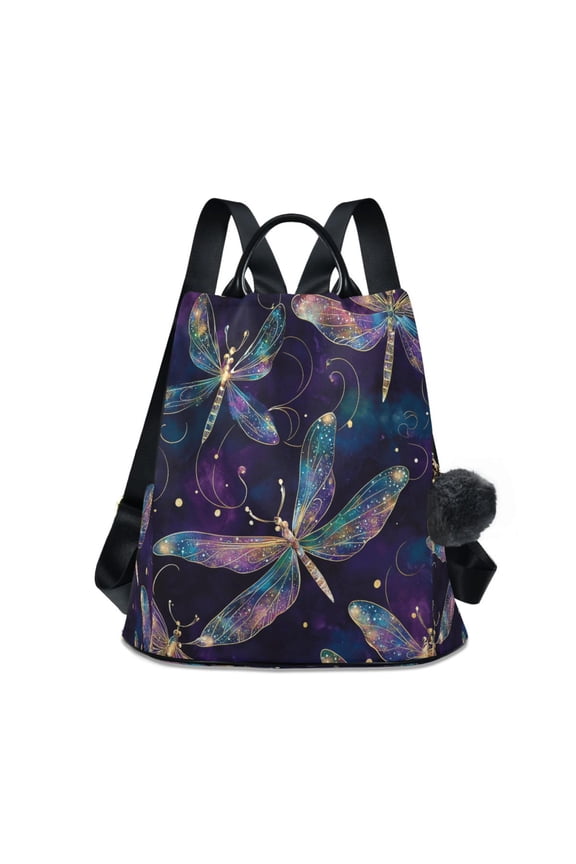 Travel Backpack Casual Bag Fashion Celestial Dragonflies Printed