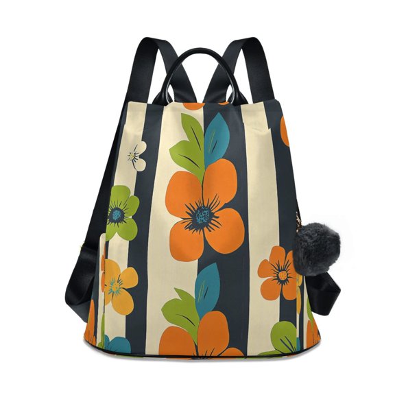 DIXRUYEE Travel Backpack Casual Bag Fashion Colorful Floral Stripes Printed