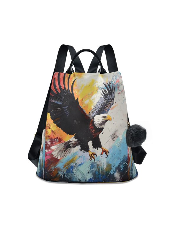 Travel Backpack Casual Bag Fashion Eagles in Flight Printed