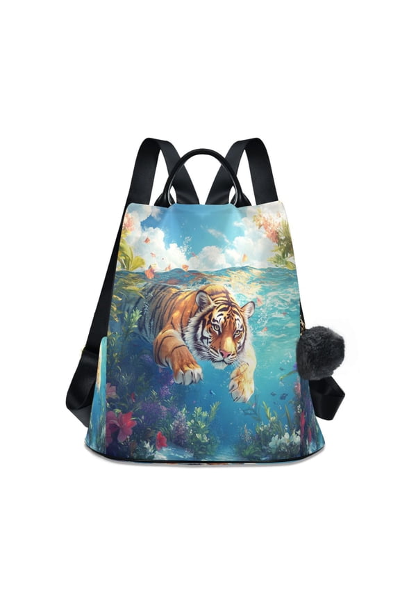 Travel Backpack Casual Bag Fashion Floral Tiger Expedition Printed