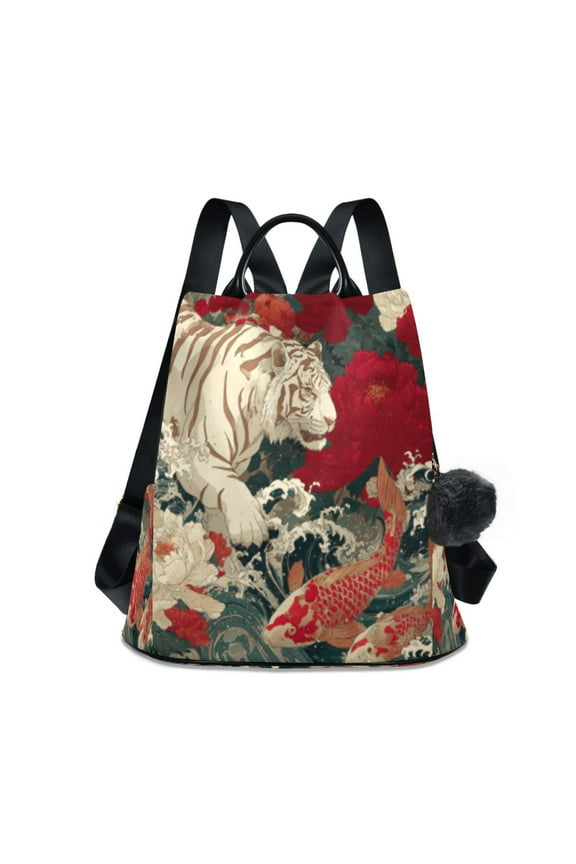 Travel Backpack Casual Bag Fashion Fuzzy White Sparkle Printed