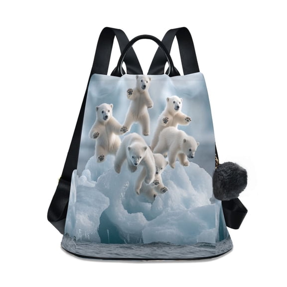 DIXRUYEE Travel Backpack Casual Bag Fashion Playtime with Polar Bears Printed
