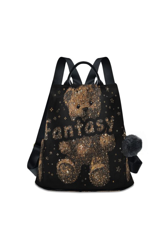 Travel Backpack Casual Bag Fashion Sparkle Bear Printed