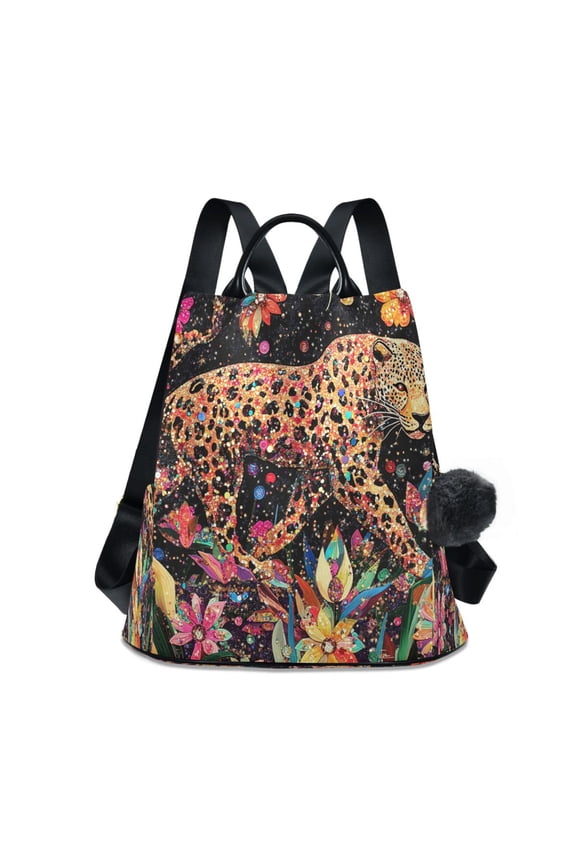 Travel Backpack Casual Bag Fashion Sparkling Leopard Printed
