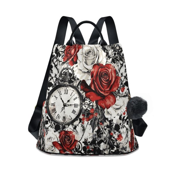 DIXRUYEE Travel Backpack Casual Bag Fashion Timeless Roses Printed