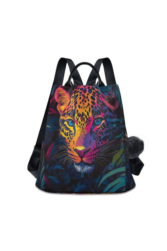Travel Backpack Casual Bag Fashion Vibrant Jungle Leopard Printed