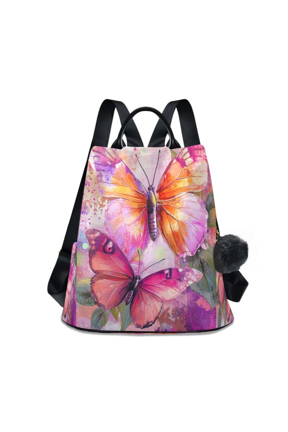 Travel Backpack Casual Bag Fashion Whimsical Wings in Fantasy Garden Printed