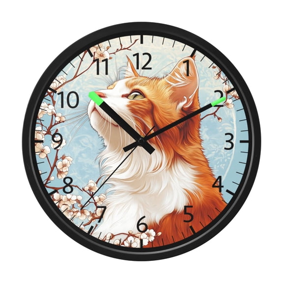 DIXRUYEE Voice Activated LED Night 12in Clock with Blossoming Whiskers Pattern