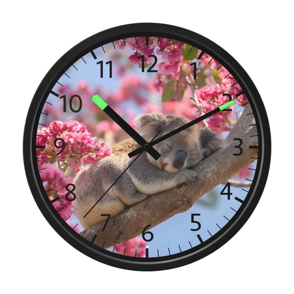 DIXRUYEE Voice Activated LED Night 12in Clock with Branch Koala Pattern