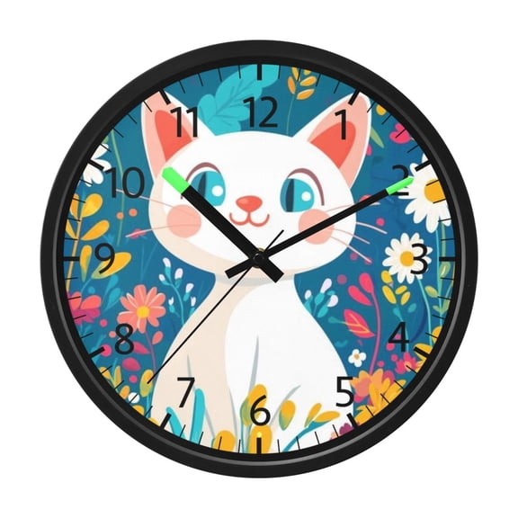 DIXRUYEE Voice Activated LED Night 12in Clock with Daisy Dreams Pattern