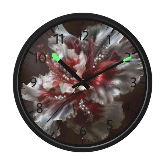 DIXRUYEE Voice Activated LED Night 12in Clock with Ent Petal Reverie Pattern