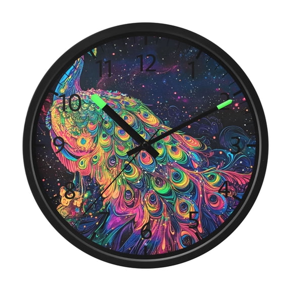 DIXRUYEE Voice Activated LED Night 12in Clock with Galactic Majesty Pattern