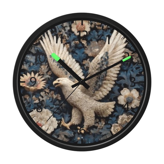 DIXRUYEE Voice Activated LED Night 12in Clock with Gilded Eagles Pattern
