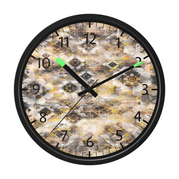 DIXRUYEE Voice Activated LED Night 12in Clock with Glam Mosaic Pattern