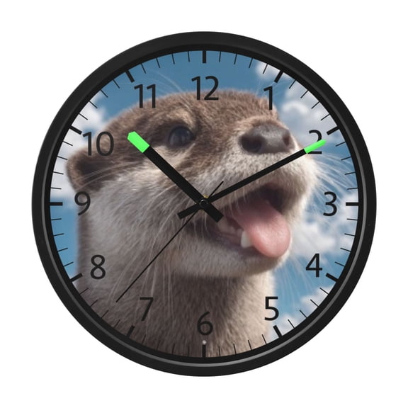 DIXRUYEE Voice Activated LED Night 12in Clock with Grin in Cloudy Skies Pattern