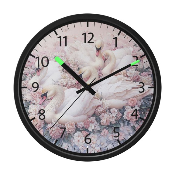 DIXRUYEE Voice Activated LED Night 12in Clock with Harmony in Bloom Pattern