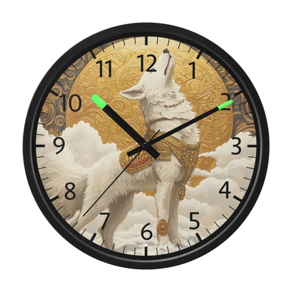 DIXRUYEE Voice Activated LED Night 12in Clock with Lunar Guardian Pattern