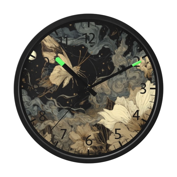 DIXRUYEE Voice Activated LED Night 12in Clock with Nocturnal Bloom Pattern