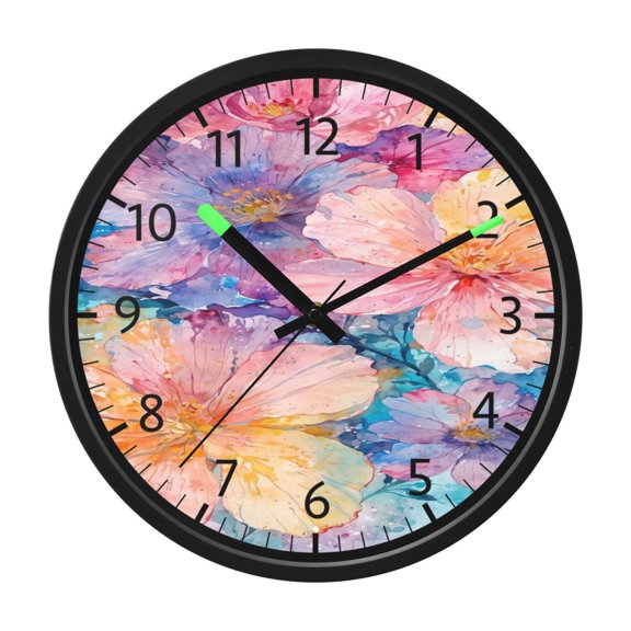 DIXRUYEE Voice Activated LED Night 12in Clock with Petal Palette Pattern