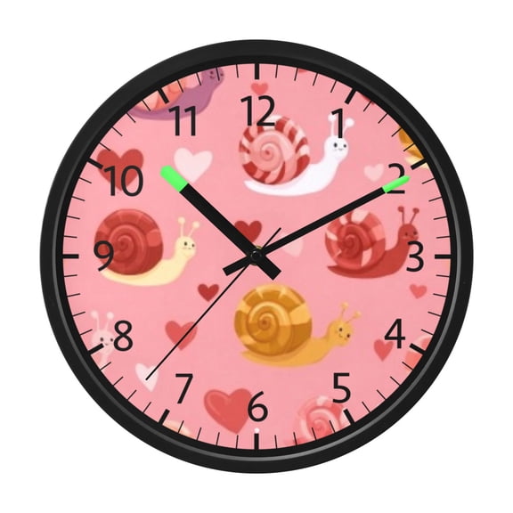 DIXRUYEE Voice Activated LED Night 12in Clock with Pink Snail Heart Pattern