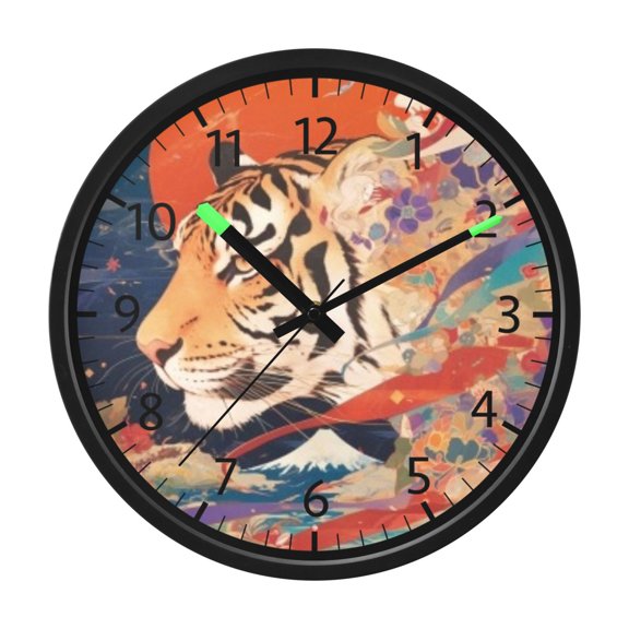 DIXRUYEE Voice Activated LED Night 12in Clock with Red Sun Hues Pattern